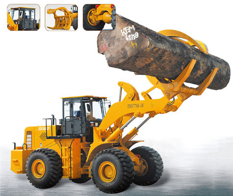 10T Wood Grapple Tractor سجل لودر هيدروليكي مع مقطورة مزرعة